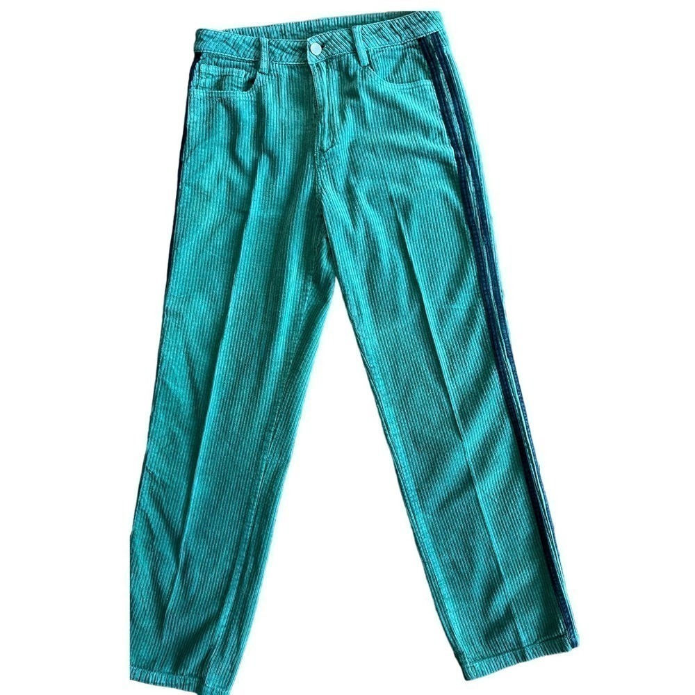 UNIF Large Corduroy Pants, Green w/Black Stripes, size 27